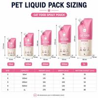 Sachet Doypack personnalisé en aluminium avec bec verseur pour aliments pour chats, réutilisable, pour liquides, vente en gros