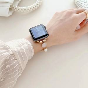 Correa de perla para <span class=keywords><strong>Apple</strong></span> <span class=keywords><strong>Watch</strong></span> pulsera 9 8 41/45mm banda <span class=keywords><strong>SE</strong></span> 7 6 5 Correa <span class=keywords><strong>se</strong></span>ñoras joyería pulsera para IWatch 40/44mm Ultra - Product Image 5