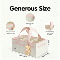 Organisateur de couches pour bébé en feutre personnalisé, grande capacité, panier de rangement pour la chambre d'enfant, panier à couches portable avec poignées