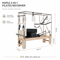 Prix d'usine 3 en 1 Maple Reformer Yoga Pilates Reformer Full Trapeze Équipement de fitness pour salle de sport Pilates Reformer pour studio