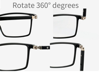 Monture de lunettes carrée TR90 avec branches en acétate à broche insérée, lunettes optiques pliables à 360° pour hommes et femmes