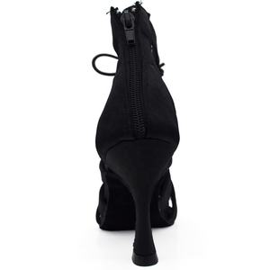 Zapatos de baile de alta calidad para mujer, botas de salón negras, zapatos de Salsa Tango, Sandalias de tacón alto con recorte de malla para fiesta a la moda, verano <span class=keywords><strong>2022</strong></span> - Product Image 2