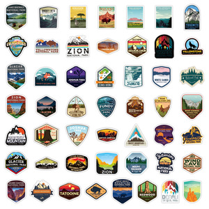 Paquete de 50 Pegatinas Recortadas de Parques Nacionales, Pegatinas Decorativas Impermeables para Laptop, Estilo Graffiti - Product Image 4