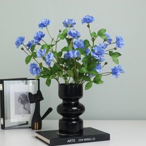 Fleurs artificielles Ruilisi en plastique et soie, Myosotis bleu, décoration de mariage et de maison, style papillon à 2 branches, lotus - Product Image 2