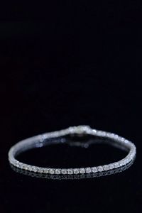 Xinfly 18k White <b>Solid</b> Gold Square 3.0ct SI FG Natural Diamond Tennis <b>Bracelet</b> - Product Image 2