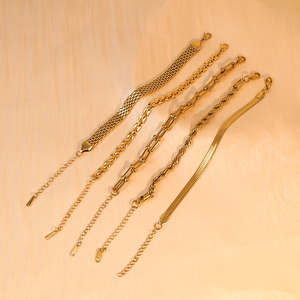 Gelang Rantai Cuban Berkualitas Tinggi Tahan Air Lapis Emas 18K PVD Baja Tahan Karat Perhiasan Wanita Hadiah - Product Image 2