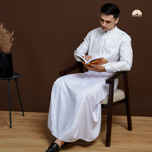 Sarong de Lino Premium para Hombre, Color Blanco, Diseño Liso, Elegante y Cómodo, para Uso Diario, Ideal para la Oración Musulmana - Product Image 6
