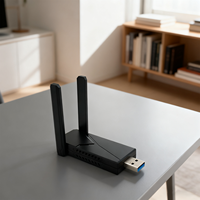 Adaptador USB 3.0 WiFi 6E de 5400Mbps, Doble Banda (2.4G/5.8G), Antena de 3dBi, Sin Controladores, para Windows 10/11, WiFi Externo para Portátil