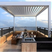 Pergolas et tonnelles intelligentes en aluminium, réglables, murales, étanches, pour toit, patio, terrasse, jardin, piscine, extérieur