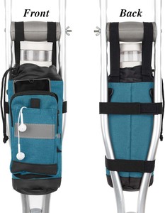 Free sample Crutch <b>Bag</b> Lightweight Crutch Accessories <b>Storage</b> Pouch Reflective Strap Front <b>Zipper</b> Pocket Universal Crutch <b>Bag</b> - Product Image 5