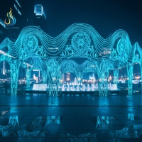 Laternenfabrik Anpassbare Wasserdichte LED-Lichtskulptur Metallrahmen-Bogen Festival-Laterne für Plätze und Freizeitparks
