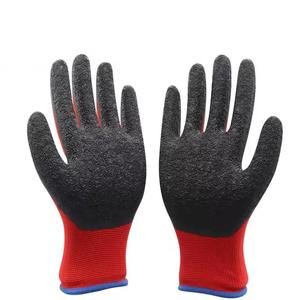 Guantes de Seguridad SIKE con Goma Impermeable, Resistentes al Aceite y Antideslizantes, Guantes de Látex Rojo Arrugado - Product Image 6