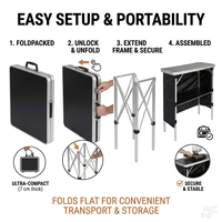 Table de bar portable LED pliable, table lumineuse pour événements, bar mobile professionnel OEM ODM pour salons professionnels et fêtes