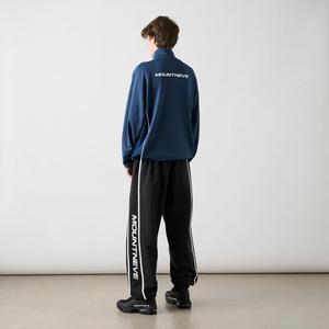 Ensemble de survêtement pour <span class=keywords><strong>homme</strong></span>, pull à quart de zip, pantalon de jogging, mélange de coton respirant, passepoil contrastant, sport, entraînement, streetwear, personnalisable OEM - Product Image 2
