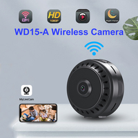WD15 CMOS kamera WiFi Mini, dalam ruangan IP rumah rekaman Loop keamanan kamera pengasuh penglihatan malam 1080P HD kartu SD 120 sudut lebar