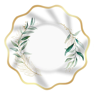 DAMAI - Juego de Vajilla Desechable de Papel con Estampado de Hojas Verdes, Platos y Vasos para Fiestas de Té - Product Image 4