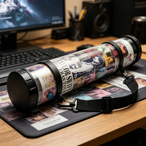 Tube de rangement portable en plastique transparent avec sangle d'épaule, anti-écrasement, pour tapis de jeu, tapis de souris et emballage de posters - Product Image 4