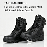Bottes tactiques d'entraînement en plein air pour hommes, très vendues, imperméables, absorbant les chocs, en cuir pleine fleur avec fermeture éclair YKK