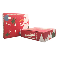 Calendrier de l'Avent personnalisé avec logo imprimé, 12 jours, boîte cadeau de compte à rebours de Noël, carton recyclé, pelliculage mat pour aliments