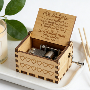 Caja de Música de Madera Personalizada, Diseño Moderno y Simple en Forma de Corazón, Madera Contrachapada de Álamo, Manivela Manual, 30s de Duración de Sonido, Regalo Ideal - Product Image 6