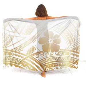 Nuovissimo Sciarpa da Spiaggia Lavalava Personalizzabile con Logo, Sciarpa Hawaiana per Costume da Bagno, Sarong con Design Polinesiano Samoano - Product Image 2