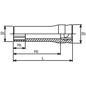 KOKEN - 2300XZ-12 1/4 ''hexagonal serie Z enchufe semi profundo-EAN 4991644005499 ENCHUFES DE MANO 1/4" - Product Image 2