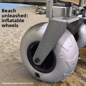 <span class=keywords><strong>Chariot</strong></span> <span class=keywords><strong>de</strong></span> <span class=keywords><strong>plage</strong></span> <span class=keywords><strong>pliable</strong></span> pour camping et pique-nique en extérieur, grande taille, roues universelles, capacité <span class=keywords><strong>de</strong></span> charge 150 kg, remorque <span class=keywords><strong>de</strong></span> <span class=keywords><strong>chariot</strong></span>, attelage voiture - Product Image 2