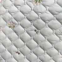 Tissu de broderie et de matelassage en gros, draps matelassés en coton blanc respirant pour enfants, matelassage brodé olive