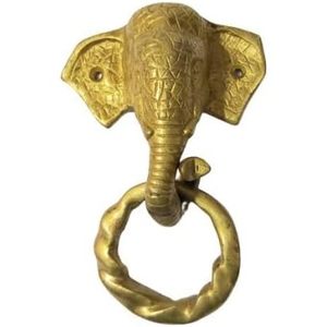 PARIJAT Artisanat Grand heurtoir de porte en laiton Ganesha et poignée de tiroir Quincaillerie Tuskar pour la décoration intérieure - Product Image 3