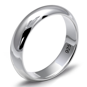 Bagues de fiançailles simples en argent pur 925 pour femmes et hommes, bijoux fins personnalisés - Product Image 1