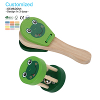 EDULAND OEM ODM Castañuelas de Madera Montessori, Juego de Inteligencia, Juguete Educativo Temprano para Niños de 2 a 6 Años, Ecológico y No Tóxico