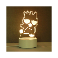 Luz Led personalizada decorativa para habitación de niños, lámpara de mesa con batería USB, acrílico, 3D, regalo para niños