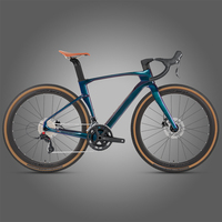 Vélo de Course sur Route en Fibre de Carbone TWITTER Gravel V3 24 Vitesses avec Freins à Disque Hydrauliques et Axe Traversant 700c Léger – Offre Spéciale