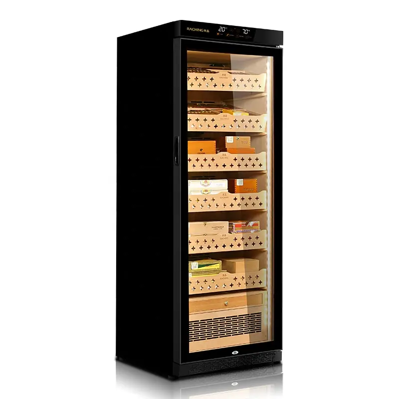 Raching MON2800A all'ingrosso colore nero elettronico cedro spagnolo in legno sigaro Cabinet USA compressore sigaro Humidor
