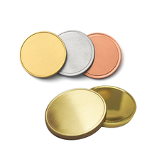 Pièce de monnaie vierge en métal d'acier inoxydable de 40mm personnalisée miroir laiton mat cuivre stock laser graver des pièces de défi vierges pour la gravure