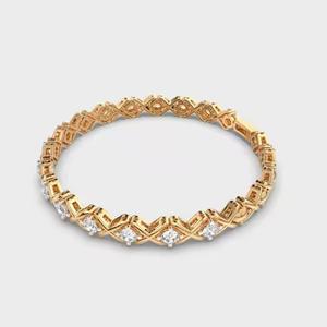 Pulsera clásica de tenis de oro de 14 quilates Joyería DE BODA delicada con moissanita y Diamante Regalo de fiesta perfecto - Product Image 5