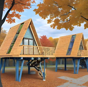 Maison préfabriquée moderne de luxe en acier pour hôtel, résidence, camping, séjour chez l'habitant, villa ou appartement, maison triangulaire - Product Image 3