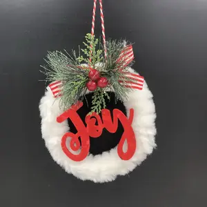 4.7 pouces XMAS Ornement Suspendu Total Artisanat Fait Main avec Tissu En Peluche avec Joy Noel Lettre Nouveau Design Décoration De Fête De Noël