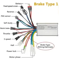 Contrôleur CC sans balais pour vélo électrique S6-21 25A 24V/36V/48V 250W/350W/500W Accessoires pour scooter/vélo électrique (territoire continu)