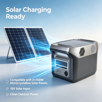 Station d'alimentation portable Heergyn 1500W 12.8V 100Ah, système de stockage d'énergie domestique tout-en-un 120V 220V, générateur solaire pour hôtel