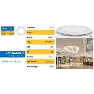 SMD <b>Round</b> <b>LED</b> Panel 18W Warm <b>Light</b> <b>Ceiling</b> Fixture - Product Image 2