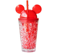 Gobelet d'été à double paroi avec oreilles de souris 16oz avec couvercle et paille Tasses de voyage