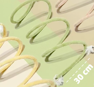 Tunnel pliable en peluche pour chat, jouet interactif avec pompon et clochette pour chats d'intérieur et chatons - Product Image 3