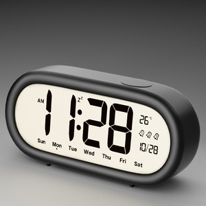 Reloj <span class=keywords><strong>Despertador</strong></span> para Dormitorio de Estudiantes y Niños con Termómetro, Multifuncional, Pantalla LCD, Luz Nocturna de Escritorio, Funciona con Batería - Product Image 1