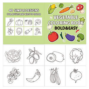 40-Page Fruit Vegetable Coloring <b>Book</b> for Kids Wholesale Custom Printing Perfect Bound Children Water Coloring <b>Books</b> - Product Image 3