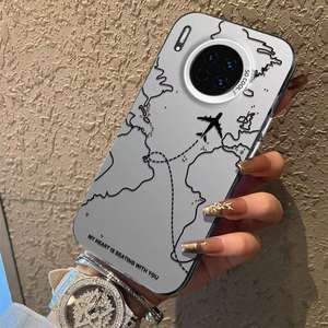 Coque de téléphone compatible avec la carte des voyages aériens pour Mate 70 <span class=keywords><strong>Pro</strong></span>, anti-traces de doigts, gaufrage pour P70, nouveau Honor 100 <span class=keywords><strong>Pro</strong></span>/Nova 12/P60 - Product Image 3