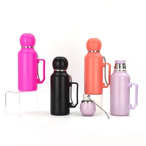 Stainless Steel Insulated Cup With Handle And Spoon 304 Outdoor Portable Sports Mate Cup For Camping Travel Office Use - Product Image 1