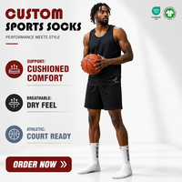 Chaussettes de sport pour hommes personnalisées avec logo OEM, antidérapantes, respirantes, imprimées par sublimation, idéales pour l'été et le quotidien