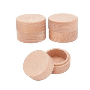 Tự làm lưu trữ đính bearer Hộp tròn nhỏ không sơn hộp gỗ gỗ Vòng gỗ thông hộp - Product Image 3