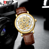 Montre mécanique automatique pour homme TEVISE 8462B, design squelette personnalisé, aiguilles lumineuses, étanche, vente en gros d'usine